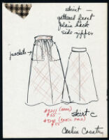 Cashin's illustrations of ready-to-wear designs for Russell Taylor, pant and skirt styles. b054_f03-04