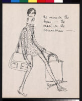 Cashin's memos and illustrations of "Cashin Carry" handbag designs for Coach