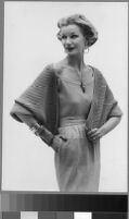 Black and white photographs of Cashin's designs of knit outfits for Guttman Bros