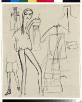 Cashin's rough illustrations of ready-to-wear designs for Sills and Co