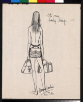 Cashin's memos and illustrations of "Cashin Carry" handbag designs for Coach