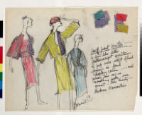 Cashin's ready-to-wear design illustrations for Russell Taylor, Cashin Country Knit division