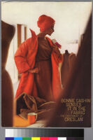 Oversized reprints of models wearing Cashin's fashion designs