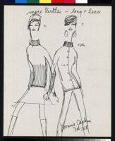 Cashin's illustrations of sweater designs for Ballantyne of Peebles, in triplicate