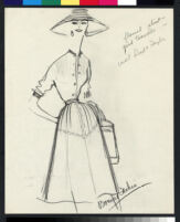 Cashin's pencil illustrations of ensembles featuring Forstmann wool. b073_f03-07