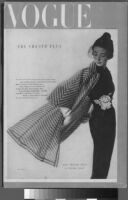 Oversized reprints of models wearing Cashin's fashion designs