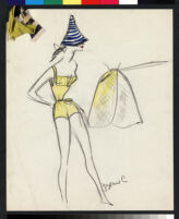 Cashin's illustrations of swimwear and active wear designs. b069_f01-03