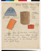 Cashin's essays and illustrations regarding design ideas for paper accessories including handbags, umbrellas, and slippers