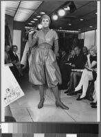 Black and white photographs of Cashin's fashion show at Sills and Co. showroom