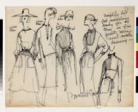 Cashin's ready-to-wear design illustrations for Russell Taylor, Cashin Country Knit division