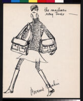 Cashin's memos and illustrations of "Cashin Carry" handbag designs for Coach