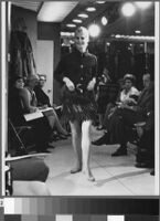 Black and white photographs of Cashin's fashion show at Sills and Co. showroom