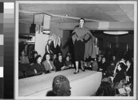 Black and white photographs of Cashin's ready-to-wear designs for Adler and Adler and Sills and Co. modeled at various fashion shows