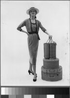 Black and white photographs of Cashin's designs of knit outfits for Guttman Bros