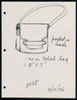 Cashin's rough sketches of handbag designs