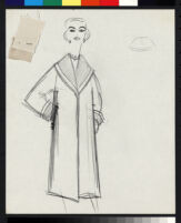 Cashin's pencil illustrations of rainwear designs, including hats. b077_f08-04