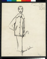 Cashin's illustrations of ready-to-wear ensembles with outerwear for Sills and Co. b076_f04-17