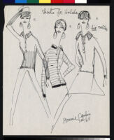 Cashin's illustrations of sweater designs for Ballantyne of Peebles, in triplicate