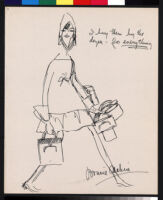 Cashin's memos and illustrations of "Cashin Carry" handbag designs for Coach