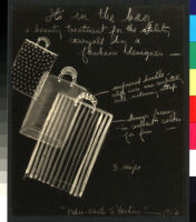 Cashin's essays and illustrations regarding design ideas for paper accessories including handbags, umbrellas, and slippers