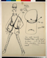 Cashin's illustrations of handbag designs for Coach (handbags shown on models)