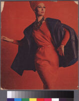 Oversized reprints of models wearing Cashin's fashion designs