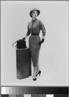 Black and white photographs of Cashin's designs of knit outfits for Guttman Bros