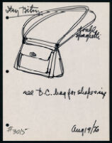 Cashin's rough sketches of handbag designs