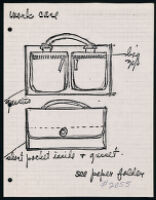 Cashin's rough sketches of handbag designs