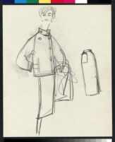 Cashin's pencil illustrations of ensembles featuring Forstmann wool. b073_f02-18