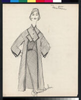 Cashin's pencil illustrations of ensembles featuring Forstmann wool. b073_f01-04