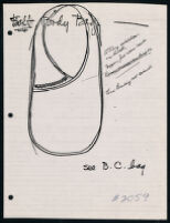 Cashin's rough sketches of handbag designs