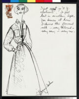 Cashin's illustrations of at-home wear designs, with swatches and blurbs. f03-09