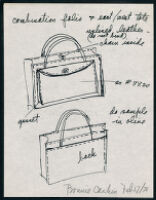 Cashin's rough sketches of handbag designs