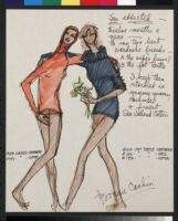 Cashin's illustrations of sweater designs for The Knittery