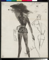 Cashin's illustrations of knit beachwear designed for Guttman Brothers. f03-04