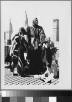 Black and white photographs of Cashin's fur coat designs for H.B.A. Fur Corp