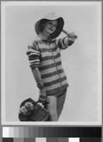 Black and white photographs of Cashin's designs of knit outfits for Guttman Bros