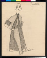 Cashin's pencil illustrations of ensembles featuring Forstmann wool. b073_f01-03