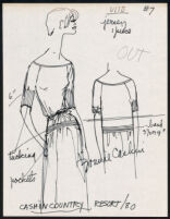 Cashin's illustrations of ready-to-wear designs for Russell Taylor, Resort 1980 collection. f01-10