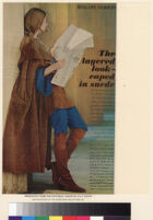 Oversized reprints of models wearing Cashin's fashion designs