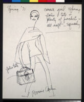 Cashin's illustrations of handbag designs for Coach