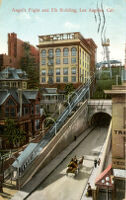 Angel's Flight and Elk Building, Los Angeles Cal