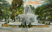 Fountain in Pershing Square, Los Angeles