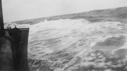 Turbulent tsunami waves washing into Hilo Bay on the Big Island of Hawaii