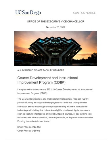 Course Development and Instructional Improvement Program (CDIIP)