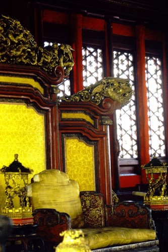 Forbidden City, throne in the Hall of Preserving Harmony