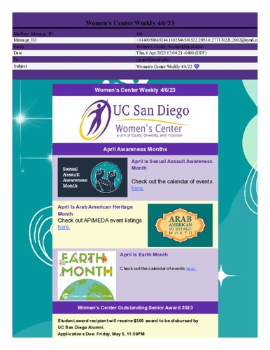 Women's Center Weekly - April 06, 2023