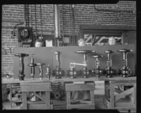 Gas regulator equipment created by the Wilgus Manufacturing Company, Los Angeles, circa 1931