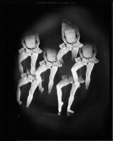 Photomontage created with repeated images of a woman in point shoes, 1925-1939